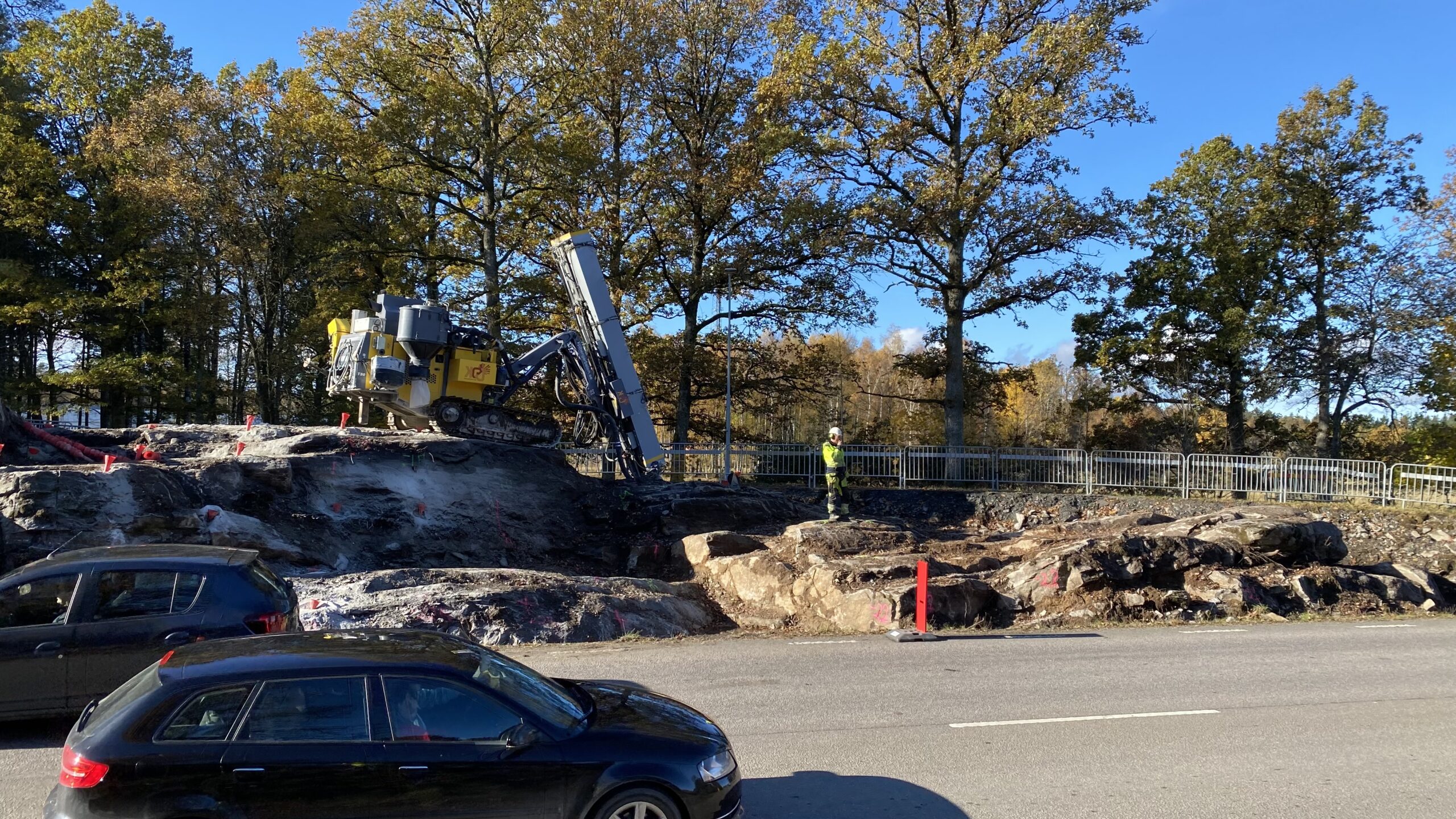 Bergsprängning för ny rondell i Göteborg