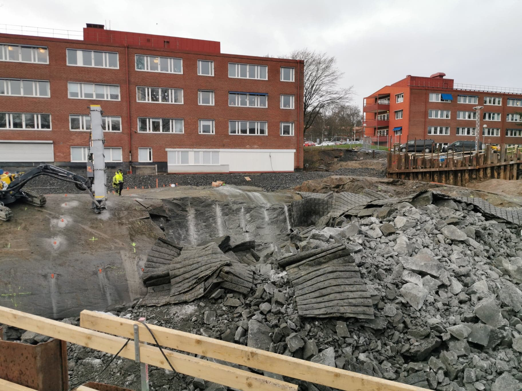 Vajersågning på Högsbo Sjukhus i Göteborg